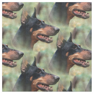 Doberman Pinscher in the Woods Fabric