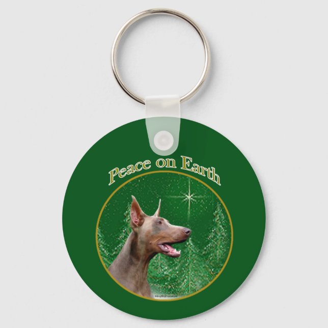 Doberman Pinscher (isabella) Peace Keychain (Front)
