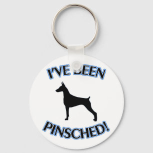 DOBERMAN PINSCHER "I'VE BEEN PINSCHED!" KEYCHAIN