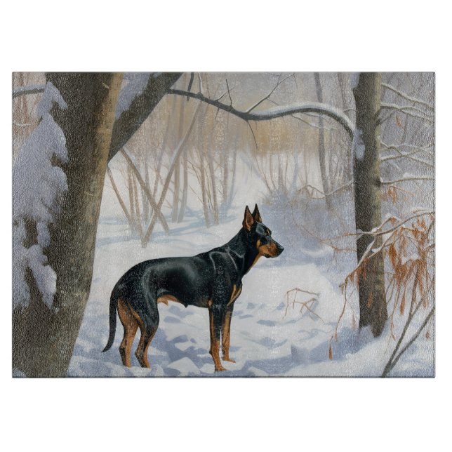 Doberman Pinscher Let It Snow Christmas Cutting Board (Front)