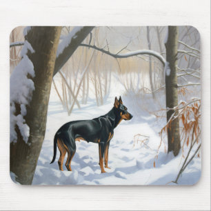 Doberman Pinscher Let It Snow Christmas Mouse Pad