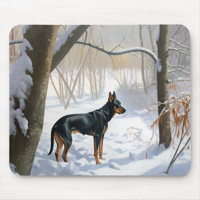 Doberman Pinscher Let It Snow Christmas Mouse Pad (Front)