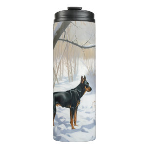 Doberman Pinscher Let It Snow Christmas Thermal Tumbler