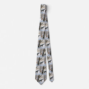 Doberman Pinscher Let It Snow Christmas Tie