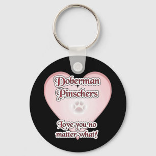 Doberman Pinscher Love, Love Doberman, Love dobie Keychain