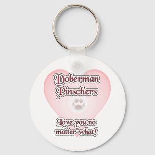 Doberman Pinscher Love, Love Doberman, Love dobie Keychain