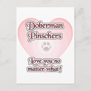 Doberman Pinscher Love, Love Doberman, Love dobie Postcard