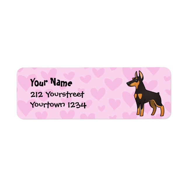 Doberman Pinscher Love (oreilles pointues) (Devant)