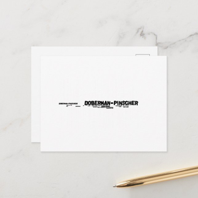 doberman pinscher mashup postcard (Front/Back In Situ)