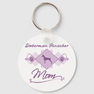 Doberman Pinscher Mom Keychain