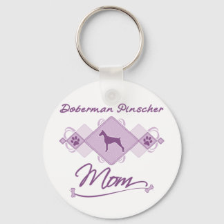 Doberman Pinscher Mom Keychain