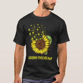 Doberman Pinscher Mom Sunflower Dog T-Shirt