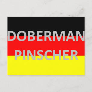 doberman pinscher name on germany-flag.png postcard