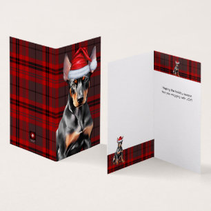 Doberman Pinscher Noël Chien Rouge Plaid de Fêtes