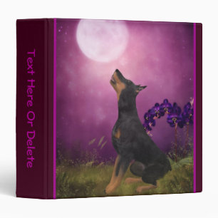 Doberman Pinscher Orchids Dog Art Personalized Binder