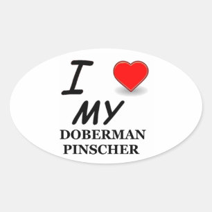doberman pinscher oval sticker