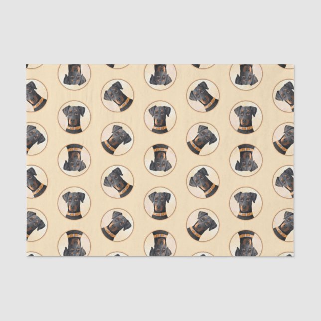 Doberman Pinscher Painting Dobie Uncropped Dog Art Tissue Paper (Front)