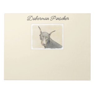 Doberman Pinscher Painting - Original Dog Art Notepad