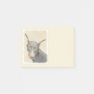 Doberman Pinscher Painting - Original Dog Art Post-it Notes