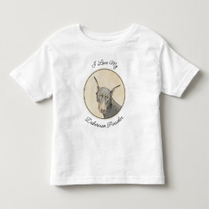 Doberman Pinscher Painting - Original Dog Art Toddler T-shirt