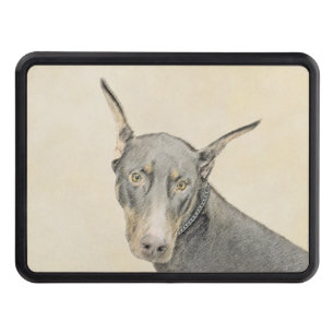 Doberman Pinscher Painting - Original Dog Art Trailer Hitch Cover