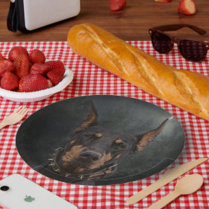 Doberman Pinscher    Paper Plate