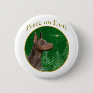 Doberman Pinscher Peace 2 Inch Round Button