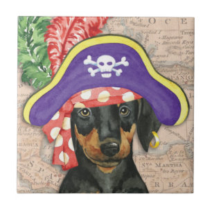 Doberman Pinscher Pirate Tile