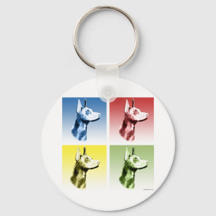 Doberman Pinscher Pop Art Keychain
