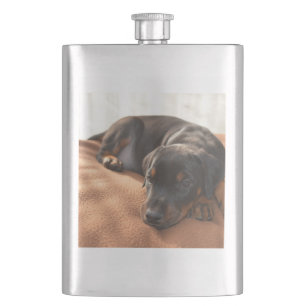 doberman-pinscher-puppy hip flask