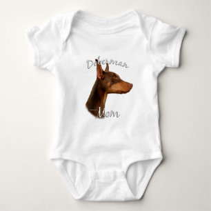 Doberman Pinscher (red) Mom 2 Baby Bodysuit