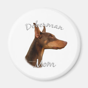 Doberman Pinscher (red) Mom 2 Magnet