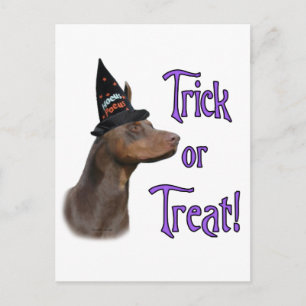 Doberman Pinscher (red) Trick Postcard