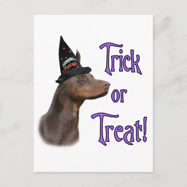 Doberman Pinscher (red) Trick Postcard (Front)
