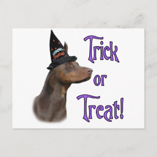 Doberman Pinscher (red) Trick Postcard