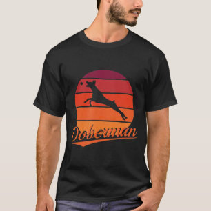 Doberman Pinscher Retro Sunset Dog Pet T-Shirt