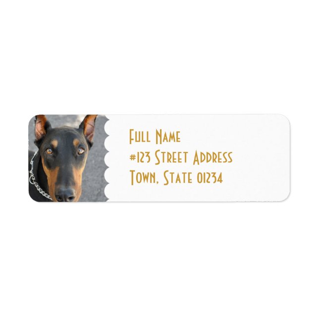 Doberman Pinscher Return Address Label (Front)