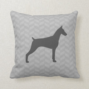 Doberman Pinscher Silhouette Throw Pillow