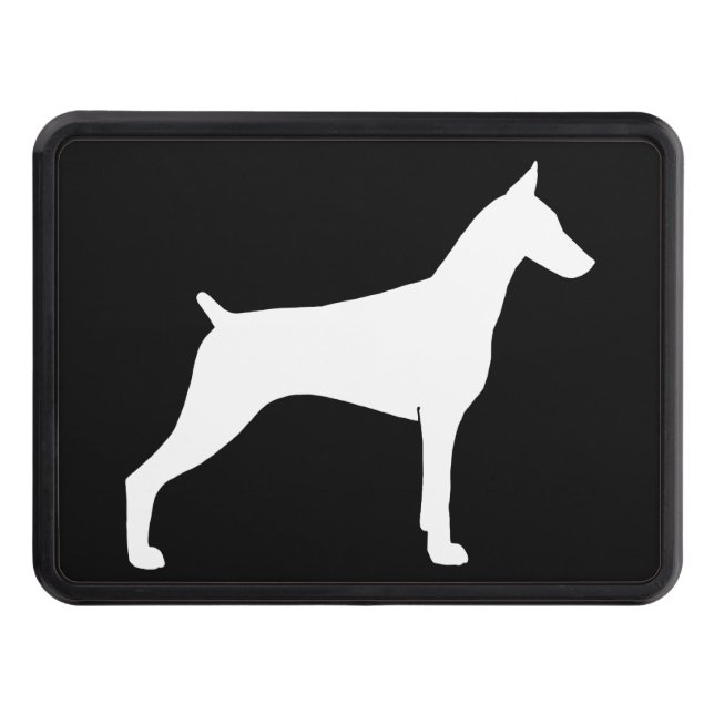 Doberman Pinscher Silhouette Trailer Hitch Cover (Front)
