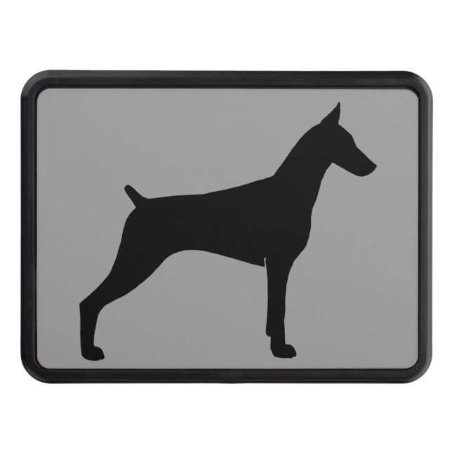 Doberman Pinscher Silhouette Trailer Hitch Cover (Front)