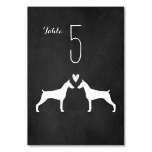 Doberman Pinscher Silhouettes Wedding Reception Table Number