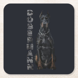 Doberman Pinscher    Square Paper Coaster