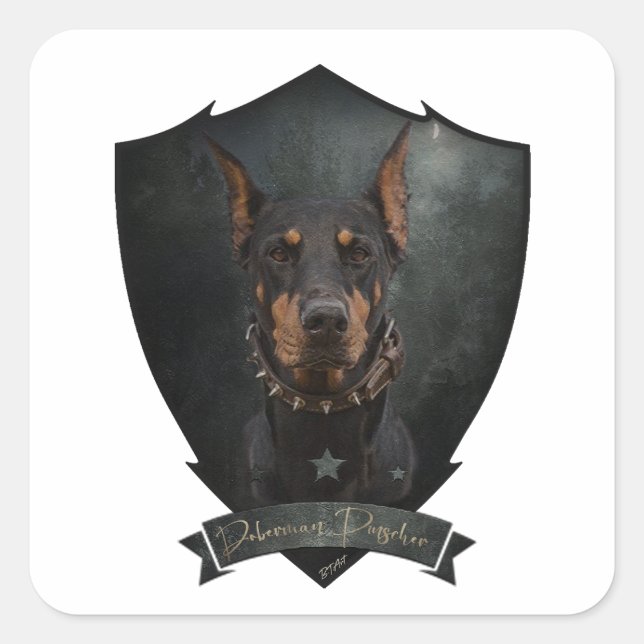 Doberman Pinscher  Square Sticker (Front)