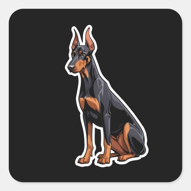 Doberman Pinscher Square Sticker (Front)