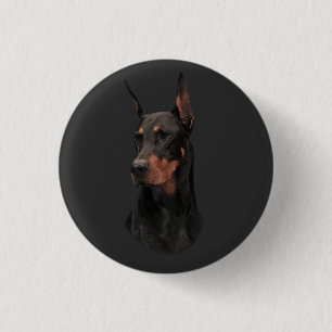 Doberman Pinscher, Square Wall Clock T-Shirt 1 Inch Round Button