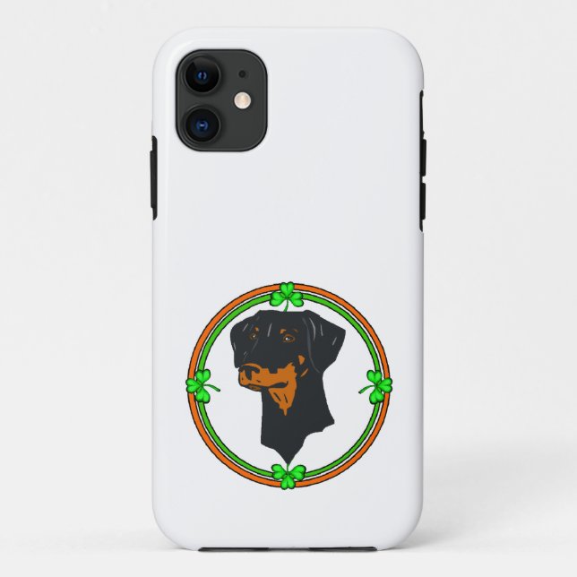 Doberman Pinscher St Patricks Case-Mate iPhone Case (Back)