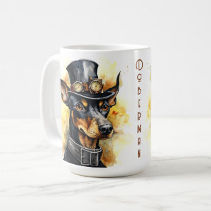 Doberman Pinscher Steampunk Dog Coffee Mug