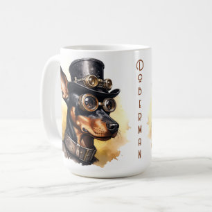 Doberman Pinscher Steampunk Dog Coffee Mug