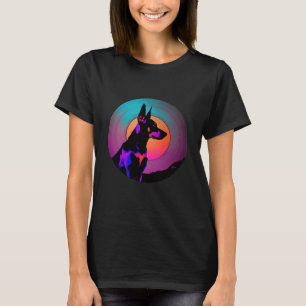 Doberman Pinscher Synthwave 80s Retrowave Aestheti T-Shirt