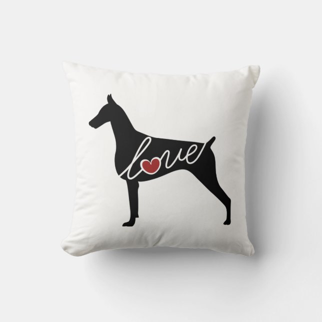 Doberman Pinscher Throw Pillow (Front)
